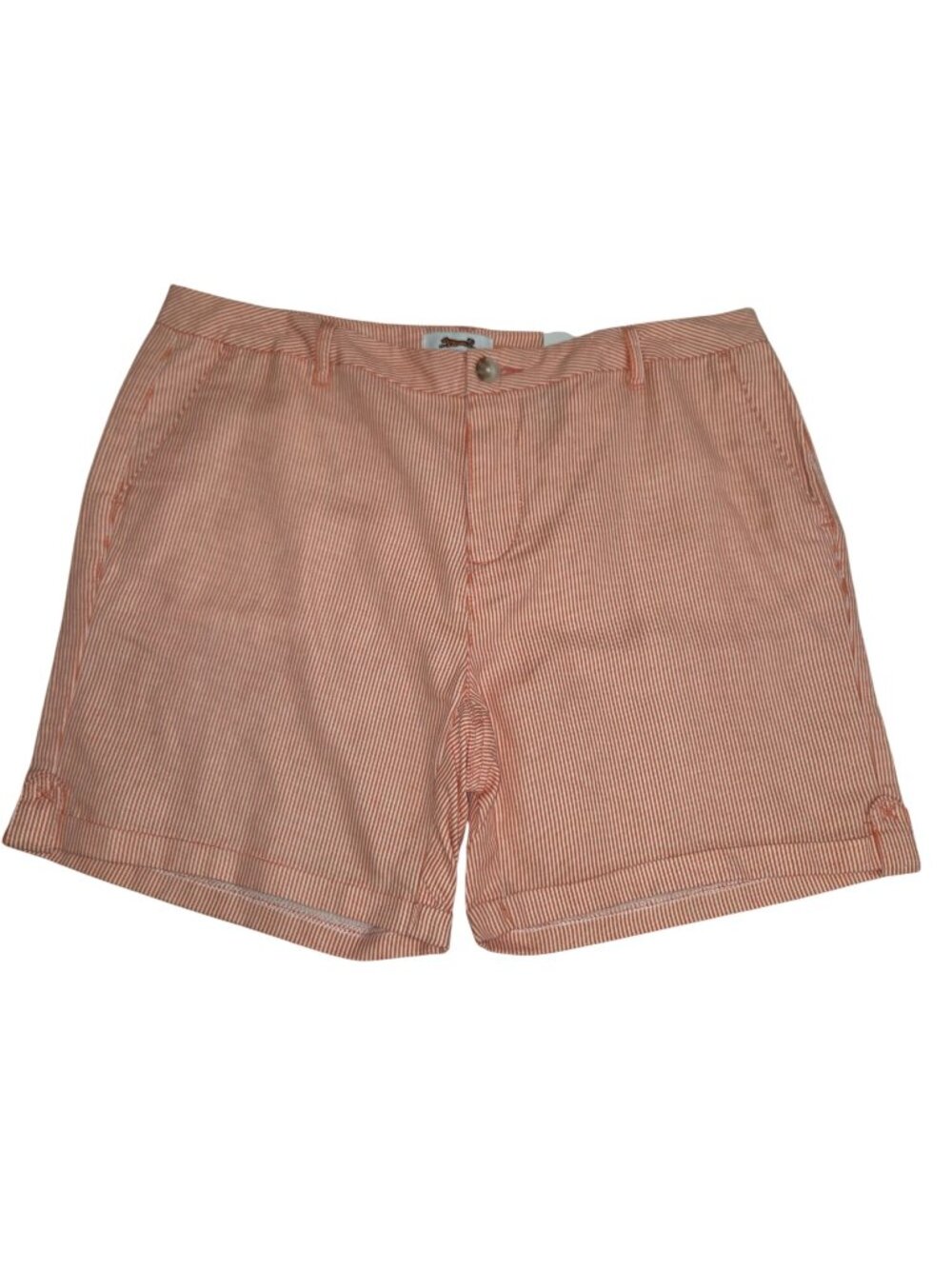 Le Tigre Womens 6 Coral Micro-Striped Cotton Bermuda Shorts 3779